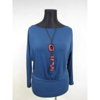 Bluzka Bonie z marszczeniem tuszującym brzuszek - indygo